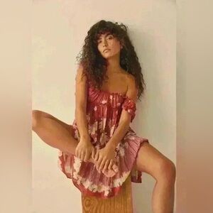 Free People $88 NWT Darling BOHO Ruffle Criss Cross Back Dress 🌺🌺